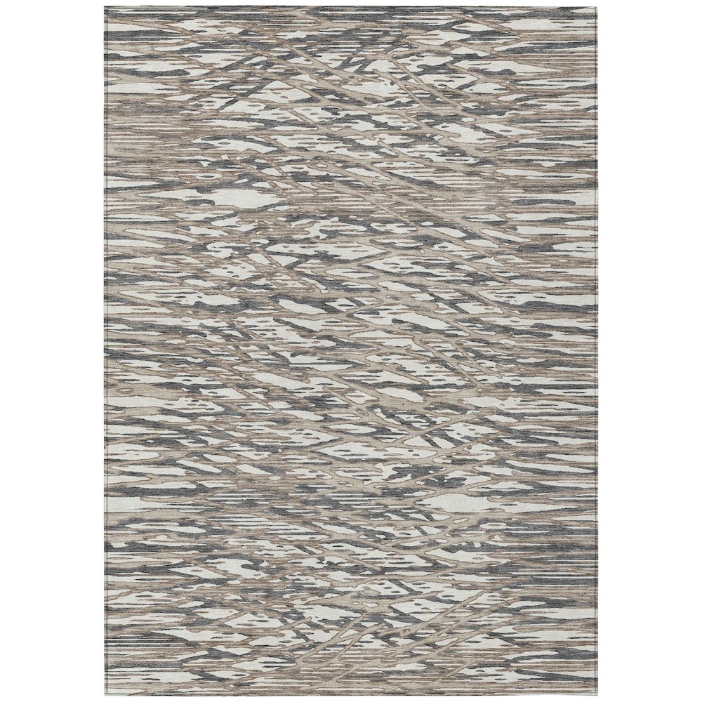 Machine Washable Indoor/Outdoor Chantille ACN2771 Brown 9' x 12' Rug. Picture 1