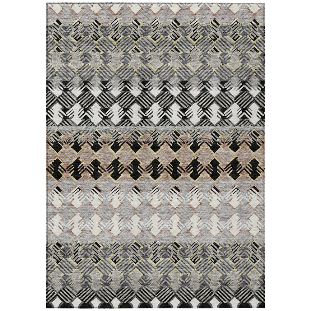 Machine Washable Indoor/Outdoor Chantille ACN2773 Black 9' x 12' Rug. Picture 1