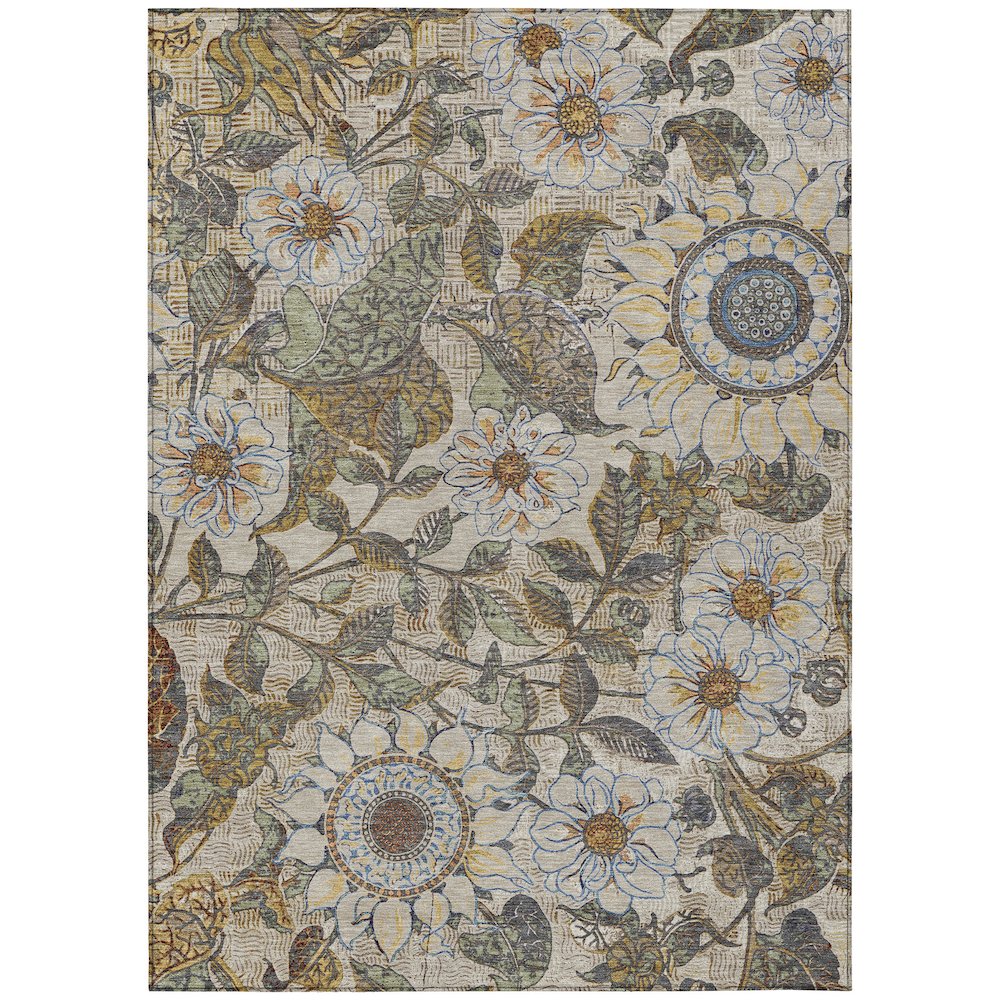 Machine Washable Indoor/Outdoor Chantille ACN2774 Brown 9' x 12' Rug. Picture 1