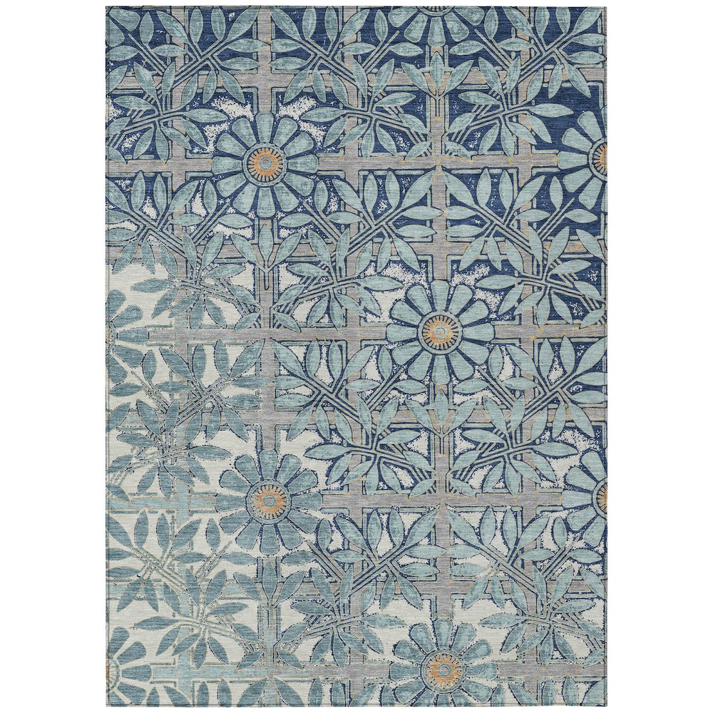 Machine Washable Indoor/Outdoor Chantille ACN2775 Blue 9' x 12' Rug. Picture 1