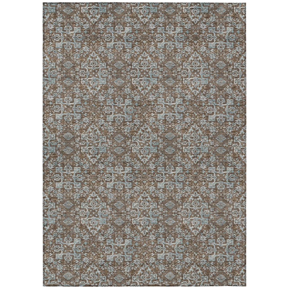 Machine Washable Indoor/Outdoor Chantille ACN2783 Brown 9' x 12' Rug. Picture 1