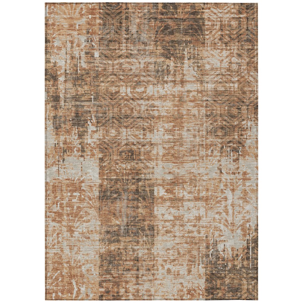 Machine Washable Indoor/Outdoor Chantille ACN2785 Orange 9' x 12' Rug. Picture 1
