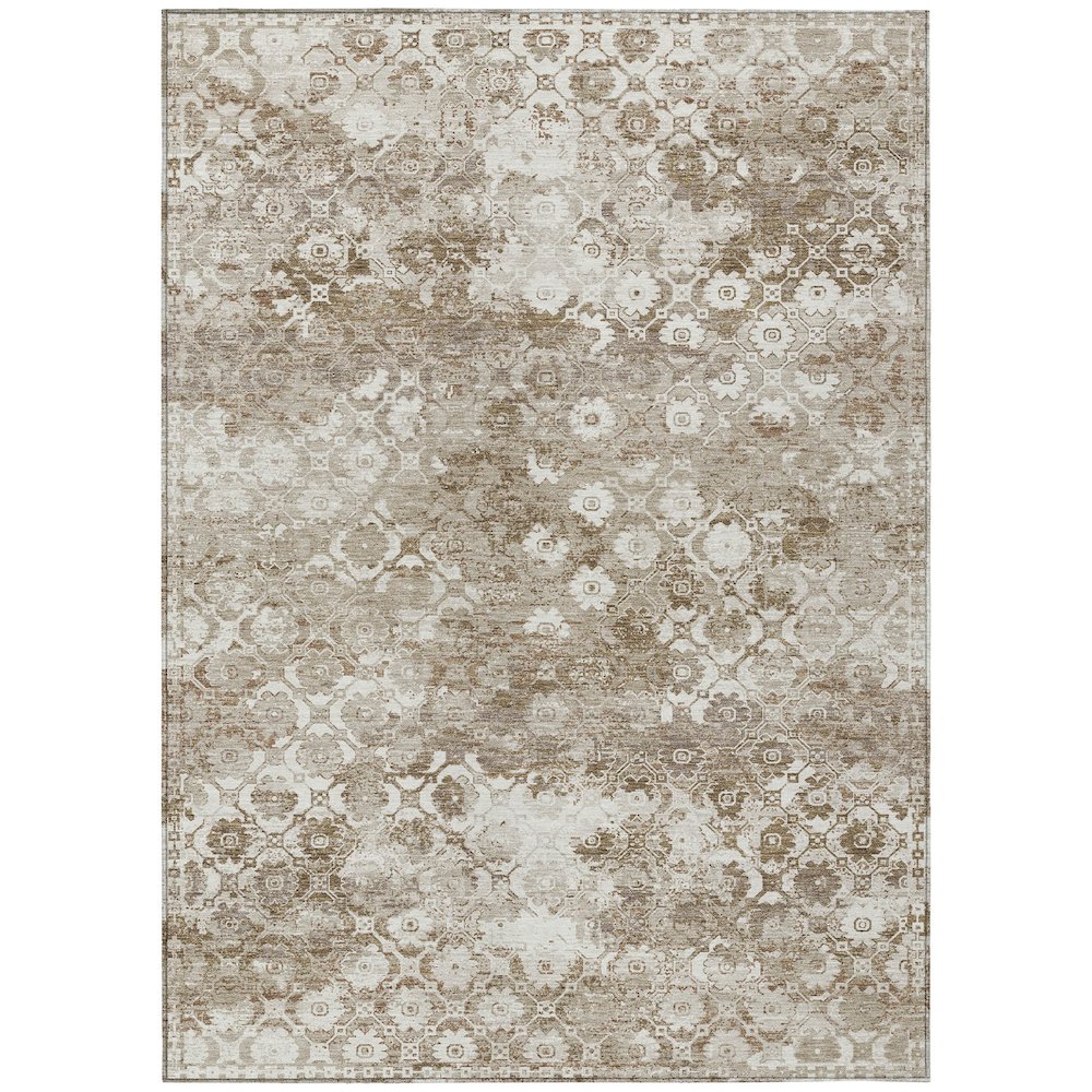 Machine Washable Indoor/Outdoor Chantille ACN2786 Brown 9' x 12' Rug. Picture 1