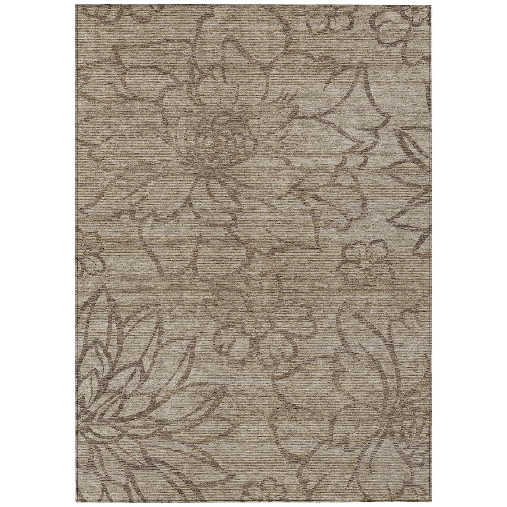 Machine Washable Indoor/Outdoor Chantille ACN2789 Brown 9' x 12' Rug. Picture 1