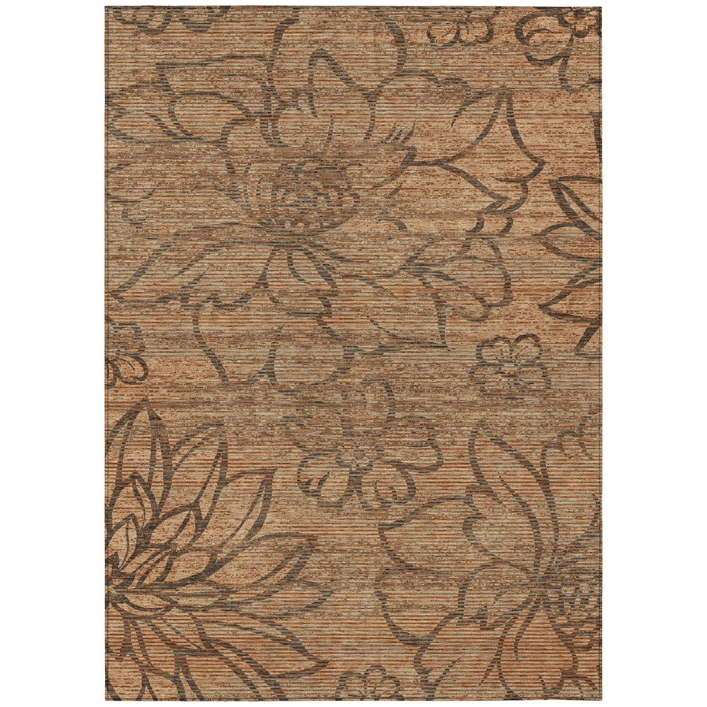 Machine Washable Indoor/Outdoor Chantille ACN2789 Orange 9' x 12' Rug. Picture 1