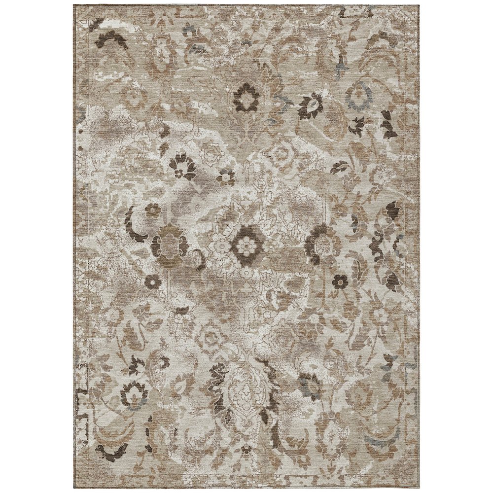 Machine Washable Indoor/Outdoor Chantille ACN2791 Brown 9' x 12' Rug. Picture 1