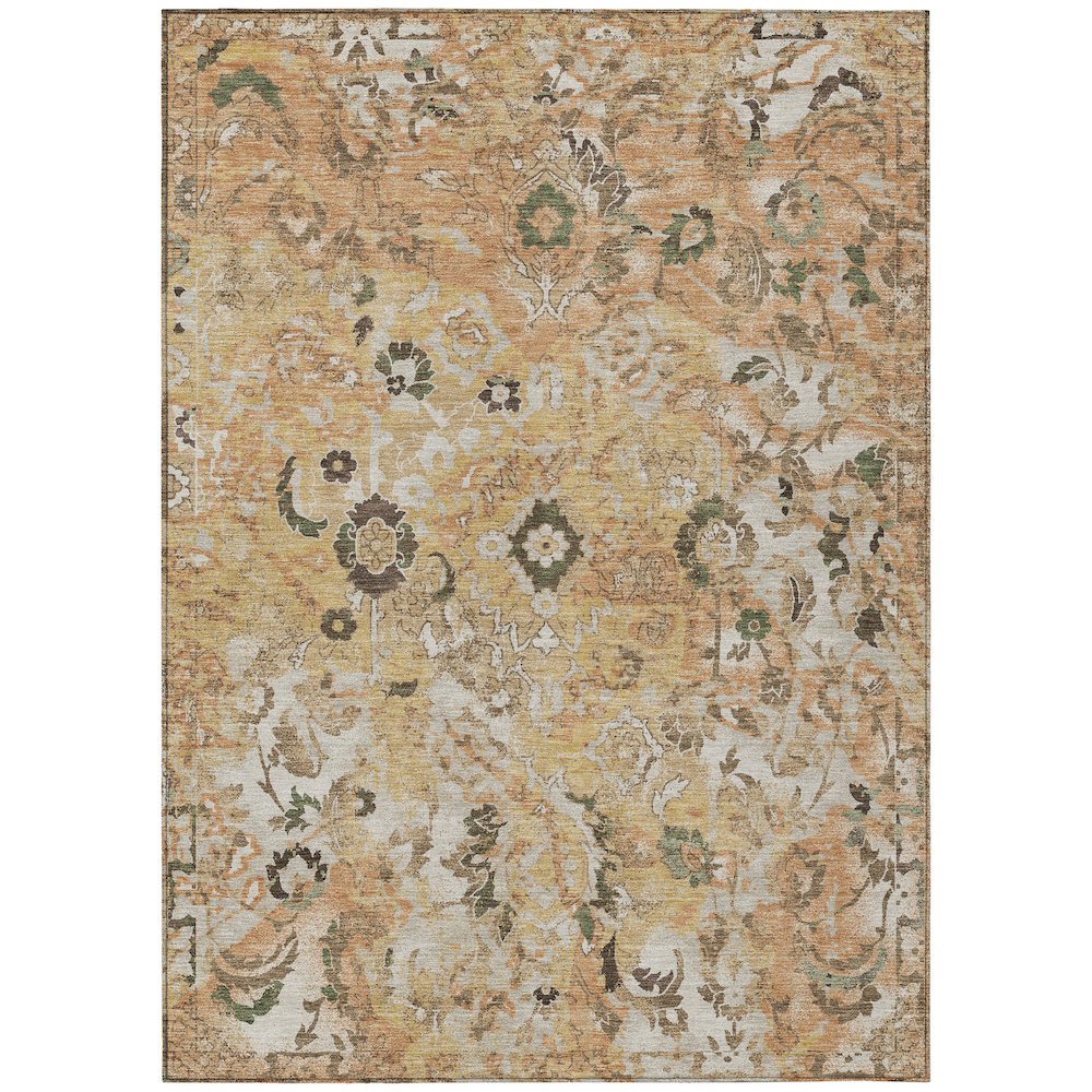 Machine Washable Indoor/Outdoor Chantille ACN2791 Orange 9' x 12' Rug. Picture 1