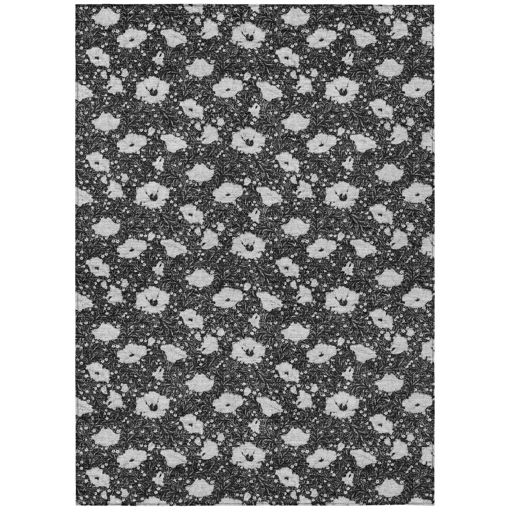 Machine Washable Indoor/Outdoor Chantille ACN2792 Black 9' x 12' Rug. Picture 1