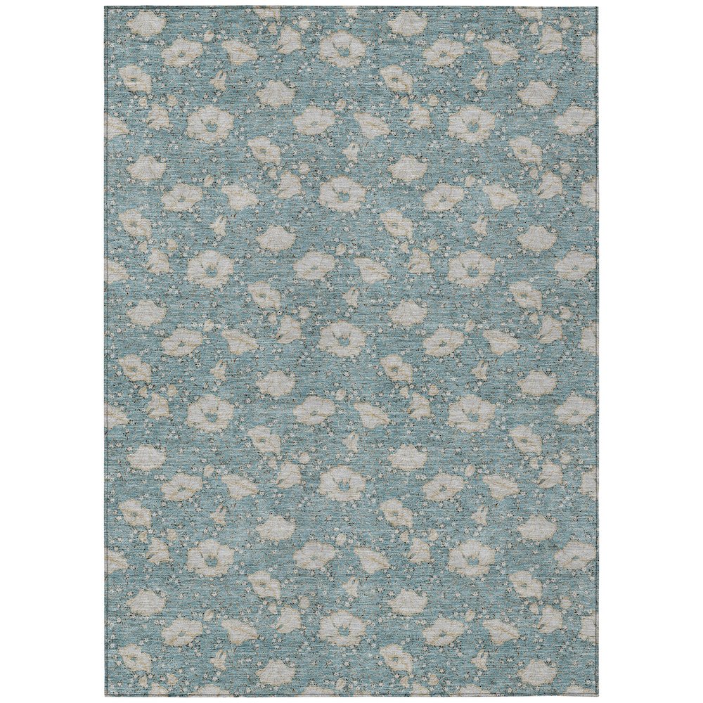 Machine Washable Indoor/Outdoor Chantille ACN2792 Teal 9' x 12' Rug. Picture 1