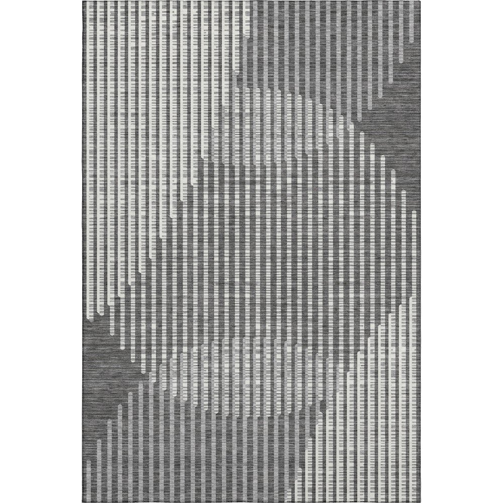 Premium Machine Washable Mayfield AMF1001 Charcoal 8' x 10' Rug. Picture 1