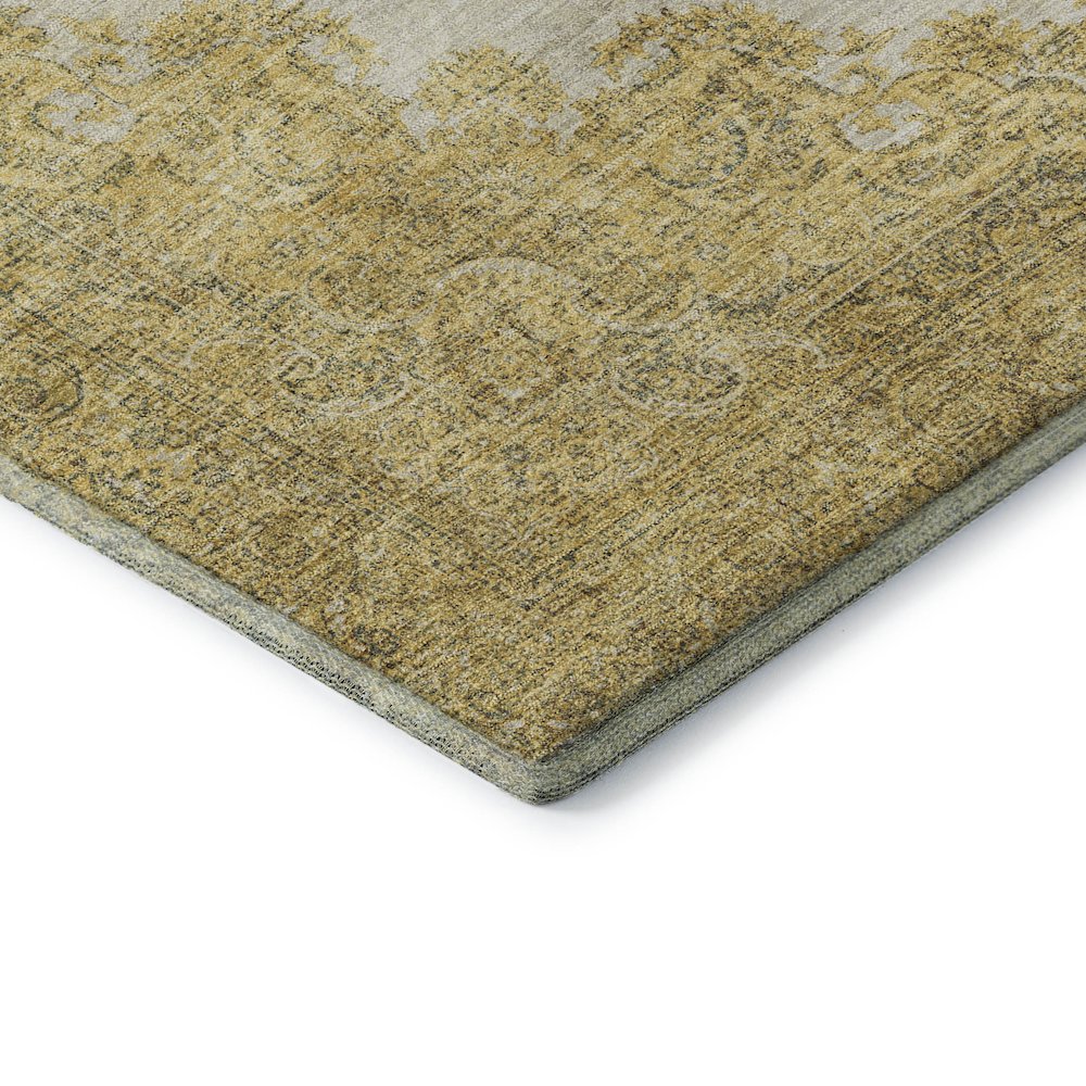 Premium Machine Washable Mayfield AMF1003 Gold 3' x 5' Rug. Picture 3