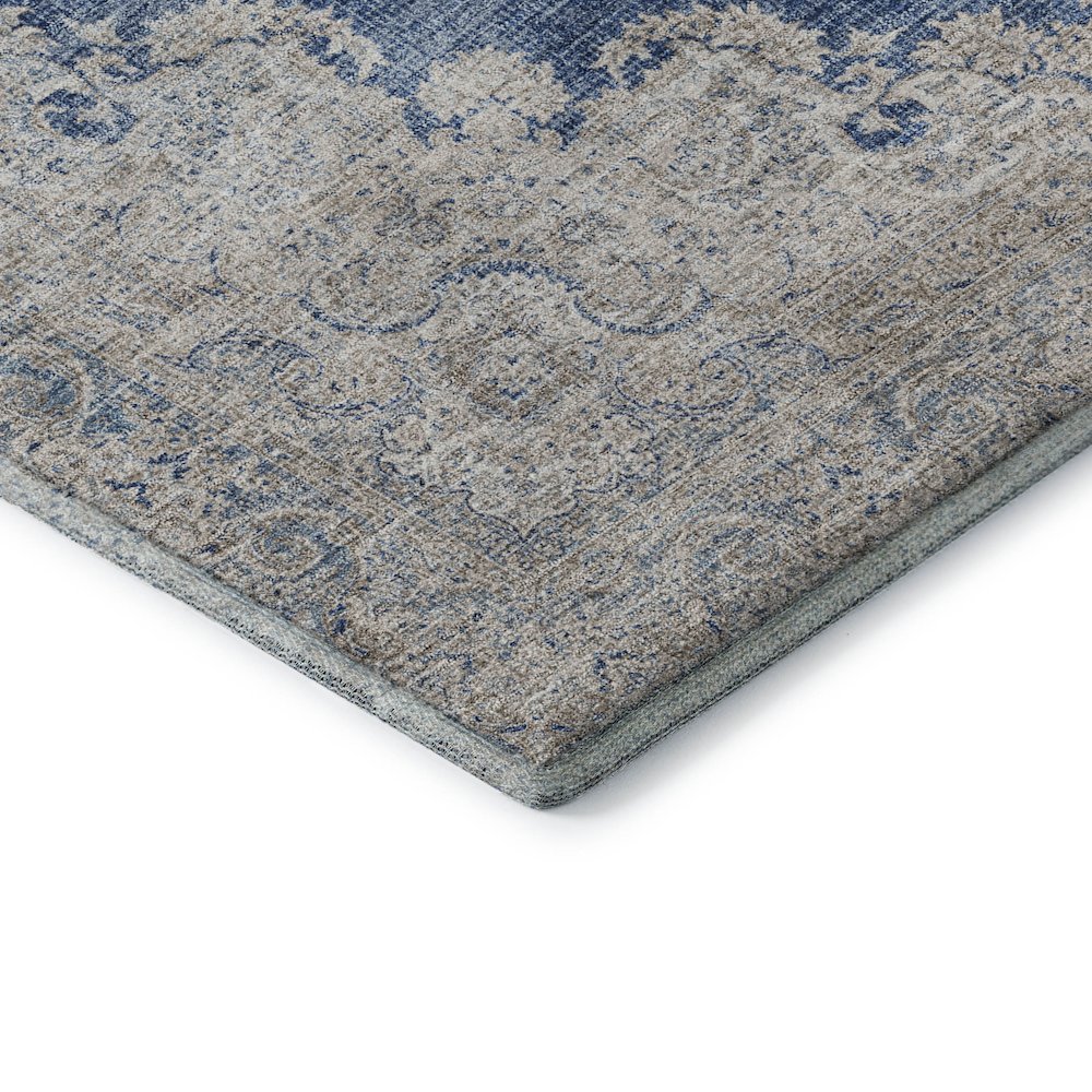 Premium Machine Washable Mayfield AMF1003 Navy 3' x 5' Rug. Picture 3