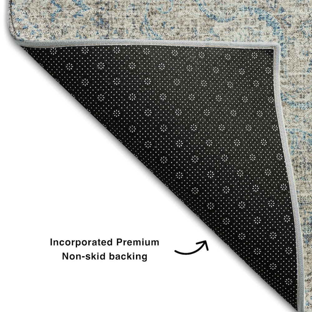 Premium Machine Washable Mayfield AMF1003 Teal 3' x 5' Rug. Picture 2