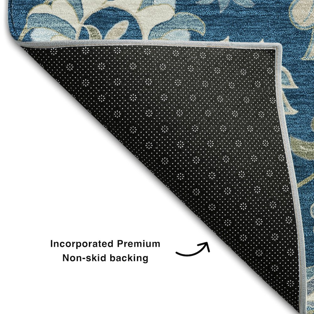 Premium Machine Washable Mayfield AMF1006 Navy 3' x 5' Rug. Picture 2