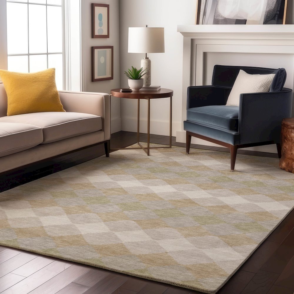Premium Machine Washable Mayfield AMF1007 Beige 8' x 10' Rug. Picture 5