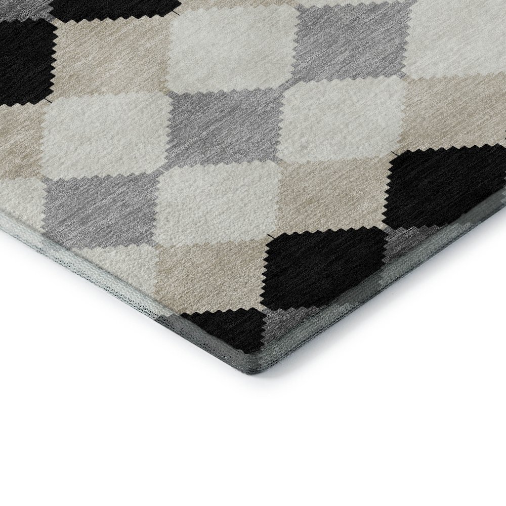 Premium Machine Washable Mayfield AMF1007 Black 3' x 5' Rug. Picture 3