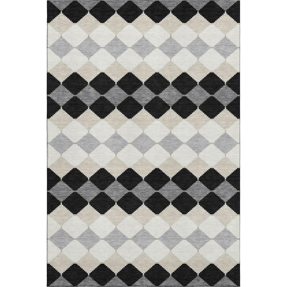Premium Machine Washable Mayfield AMF1007 Black 8' x 10' Rug. Picture 1