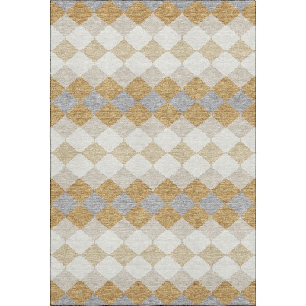 Premium Machine Washable Mayfield AMF1007 Gold 8' x 10' Rug. Picture 1