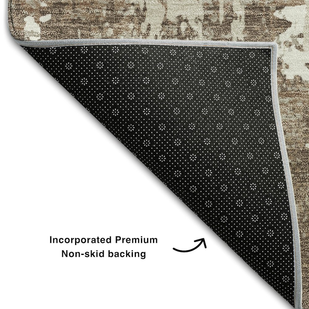 Premium Machine Washable Mayfield AMF1008 Brown 3' x 5' Rug. Picture 2