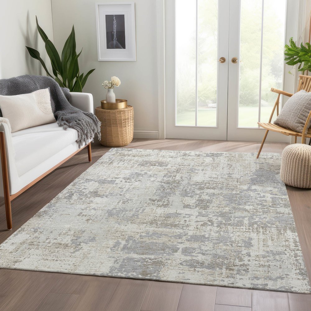 Premium Machine Washable Mayfield AMF1008 Ivory 8' x 10' Rug. Picture 6