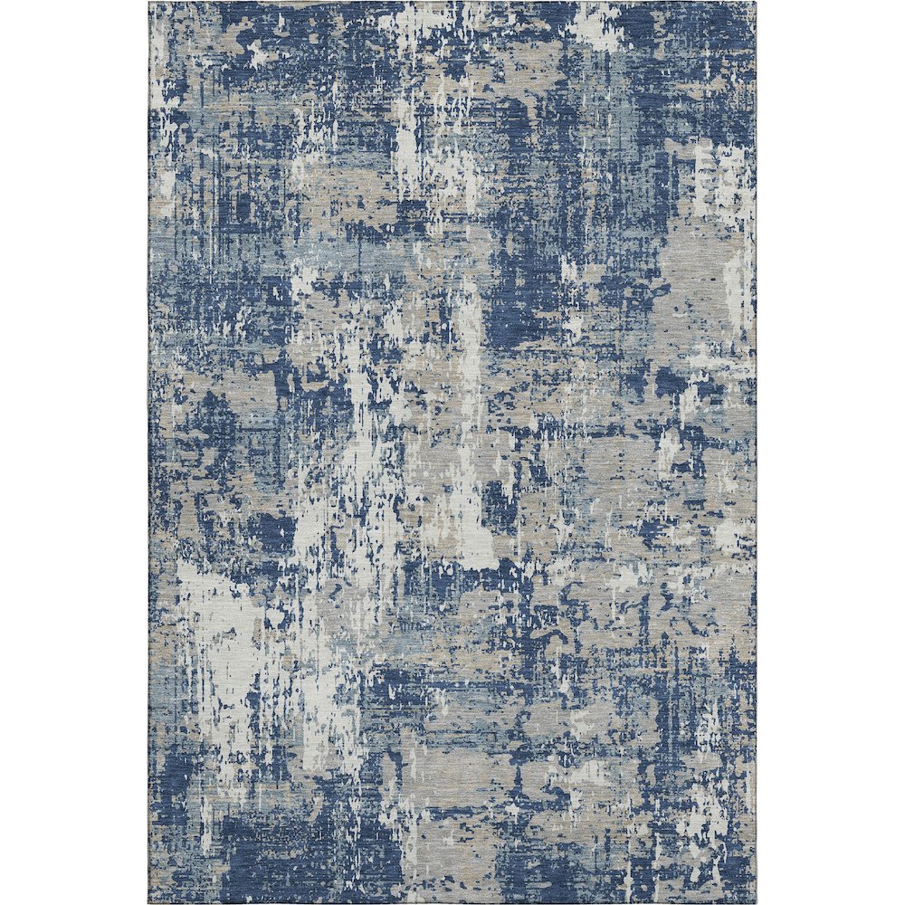 Premium Machine Washable Mayfield AMF1008 Navy 8' x 10' Rug. Picture 1