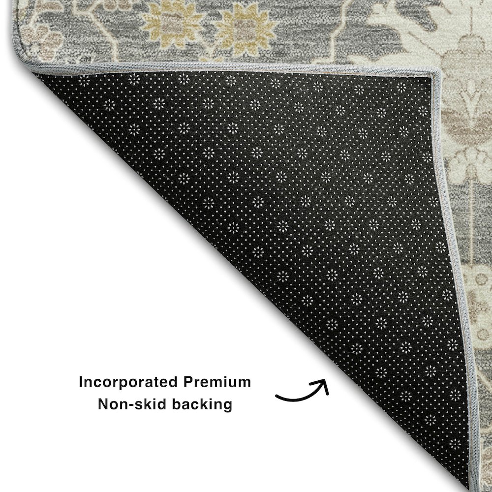Premium Machine Washable Mayfield AMF1009 Gray 3' x 5' Rug. Picture 2