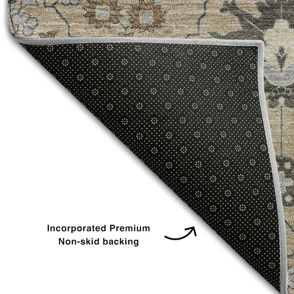 Premium Machine Washable Mayfield AMF1009 Taupe 3' x 5' Rug. Picture 2