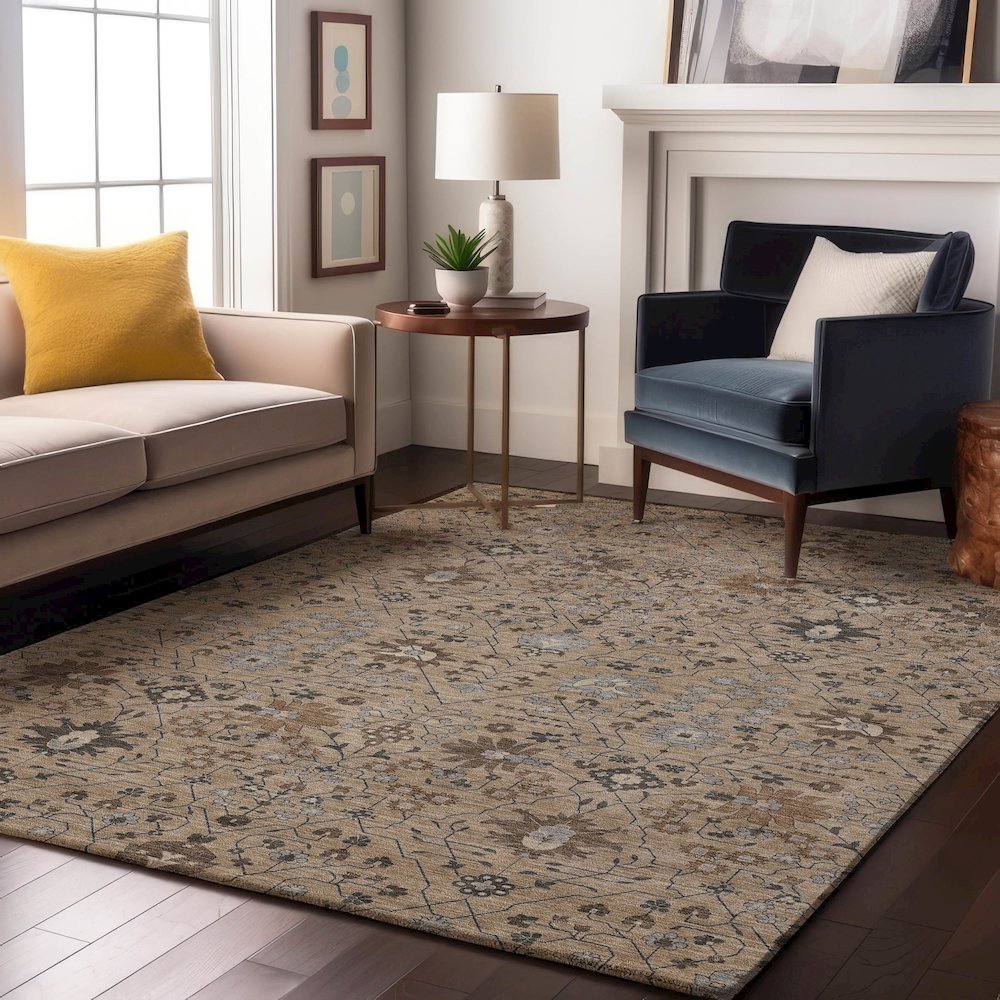 Premium Machine Washable Mayfield AMF1009 Taupe 8' x 10' Rug. Picture 5