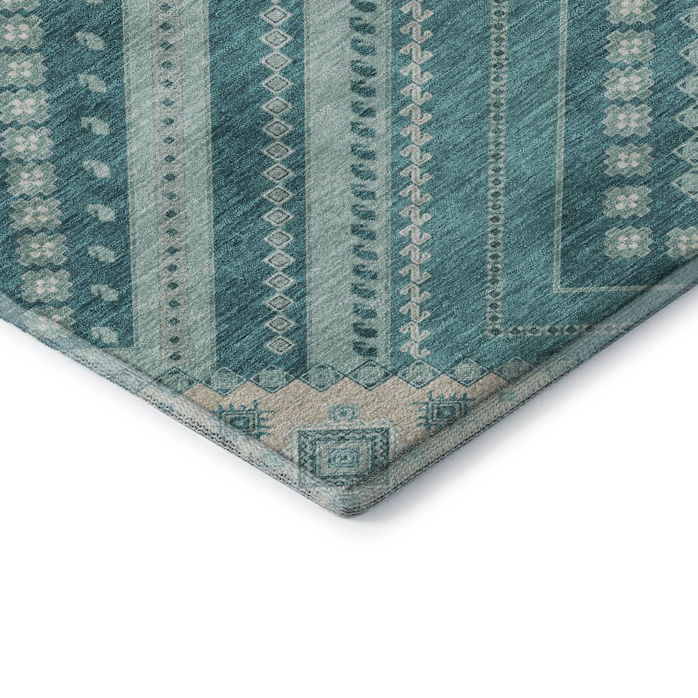 Premium Machine Washable Mayfield AMF1010 Teal 3' x 5' Rug. Picture 3