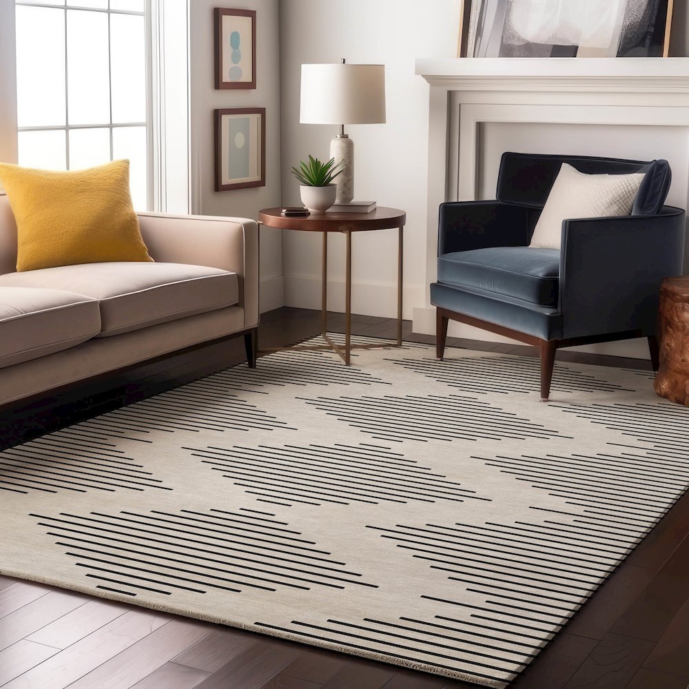 Premium Machine Washable Mayfield AMF1016 Ivory 8' x 10' Rug. Picture 5
