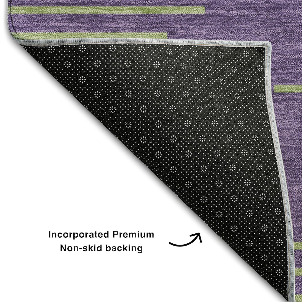 Premium Machine Washable Mayfield AMF1017 Purple 3' x 5' Rug. Picture 2