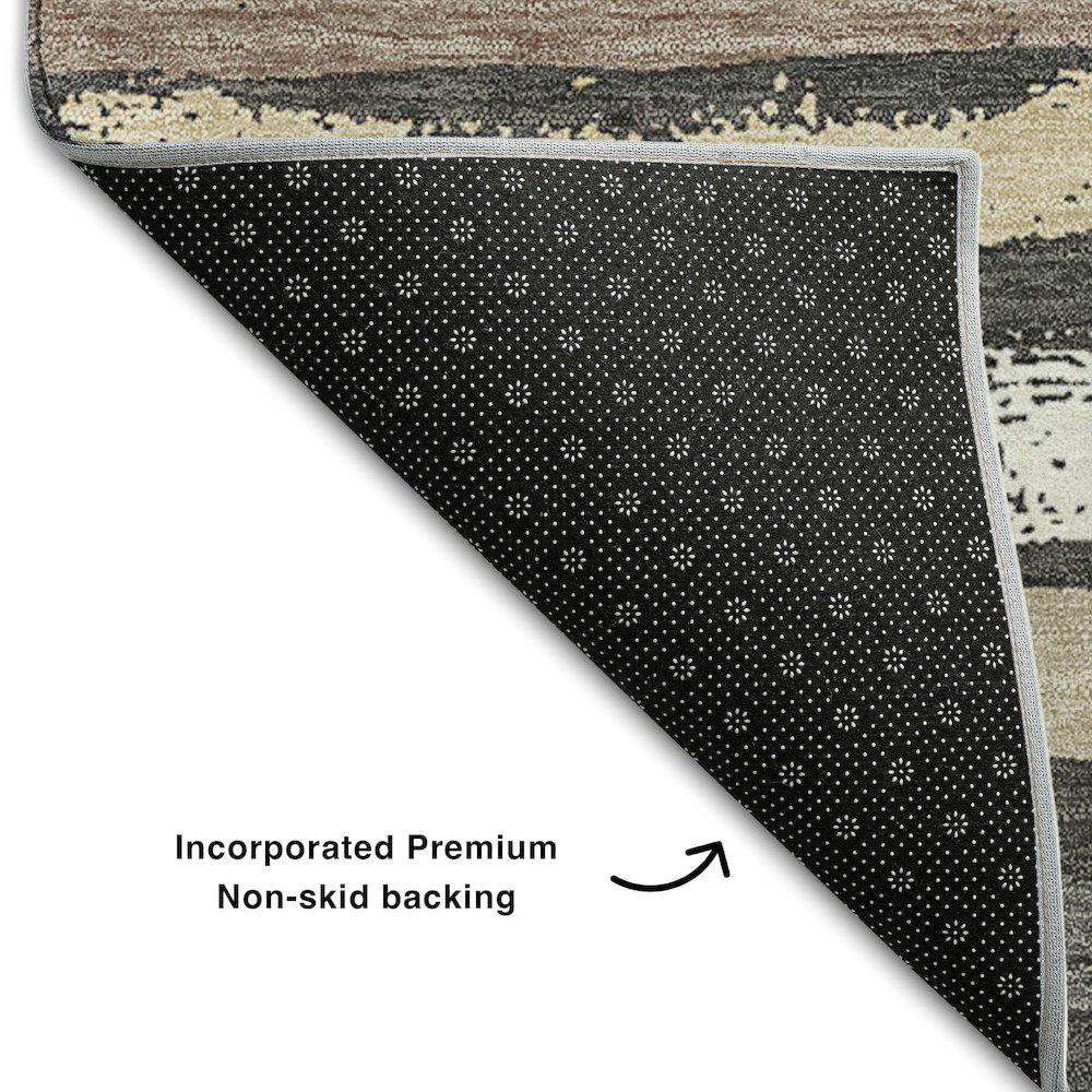 Premium Machine Washable Mayfield AMF1019 Charcoal 3' x 5' Rug. Picture 2