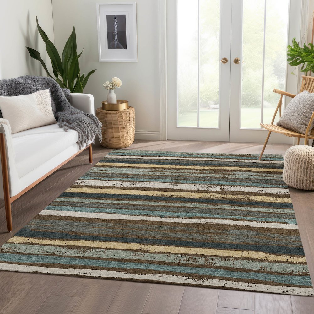 Premium Machine Washable Mayfield AMF1019 Fudge 8' x 10' Rug. Picture 6