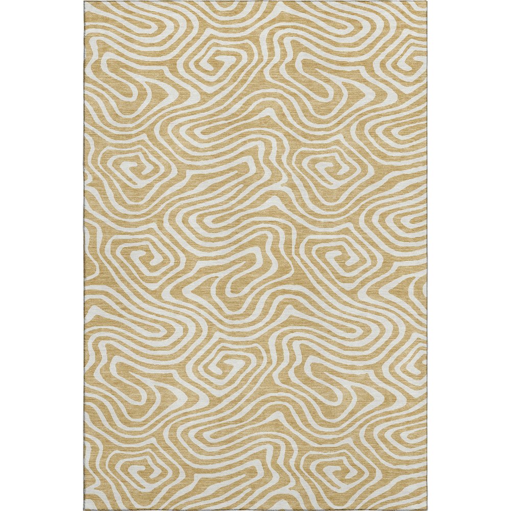 Premium Machine Washable Mayfield AMF1020 Gold 8' x 10' Rug. Picture 1