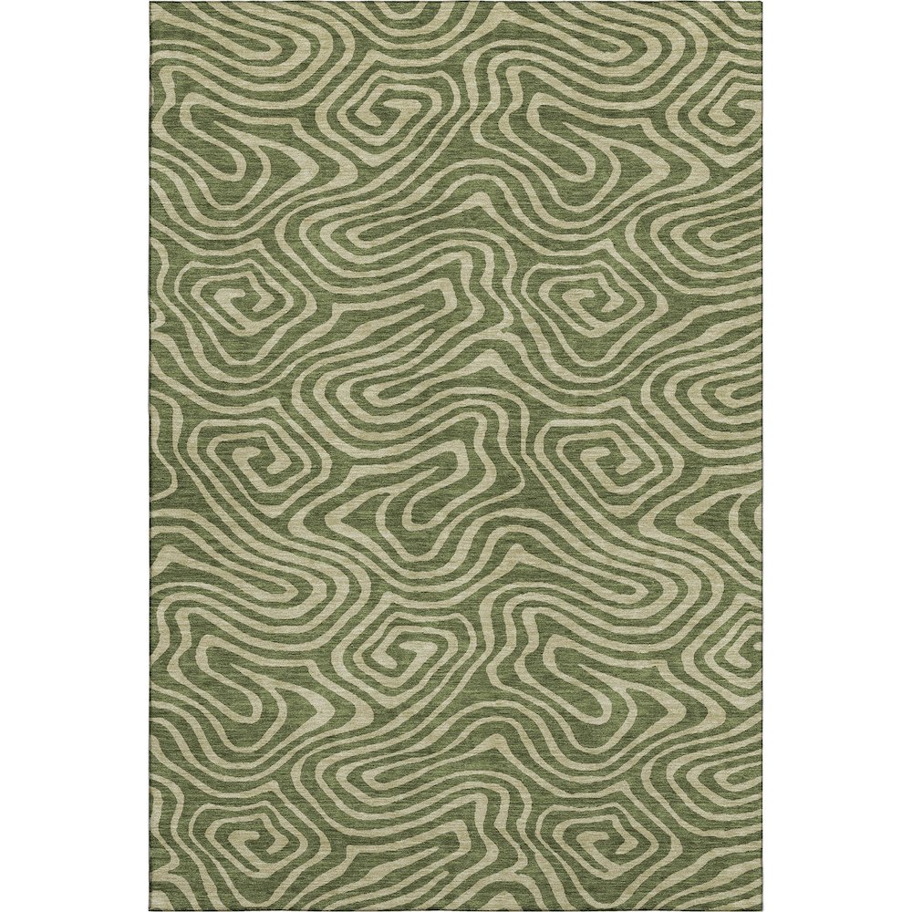 Premium Machine Washable Mayfield AMF1020 Olive 8' x 10' Rug. Picture 1