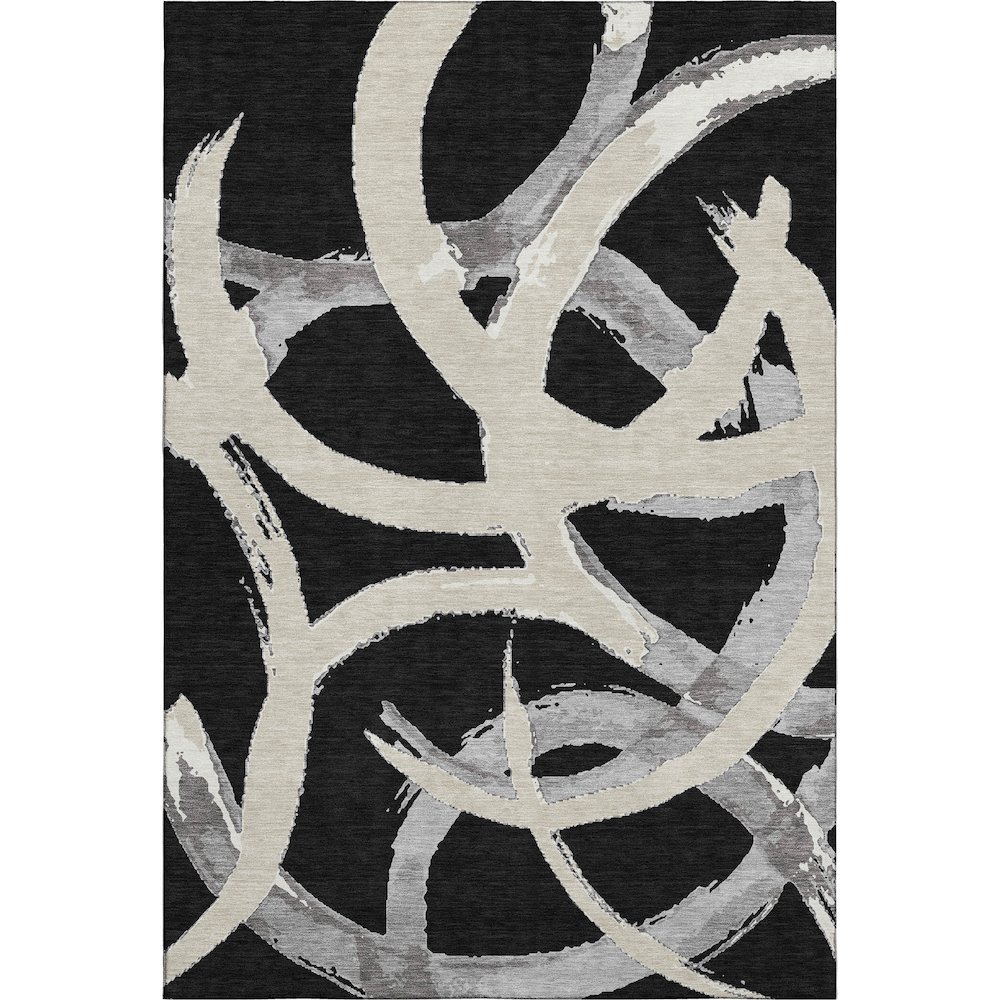 Premium Machine Washable Mayfield AMF1022 Black 8' x 10' Rug. Picture 1