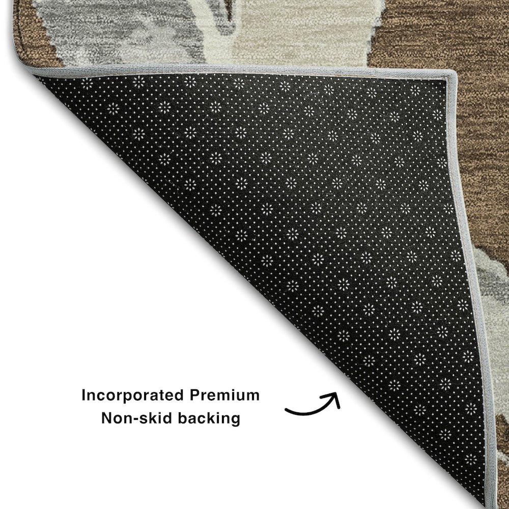 Premium Machine Washable Mayfield AMF1022 Brown 3' x 5' Rug. Picture 2