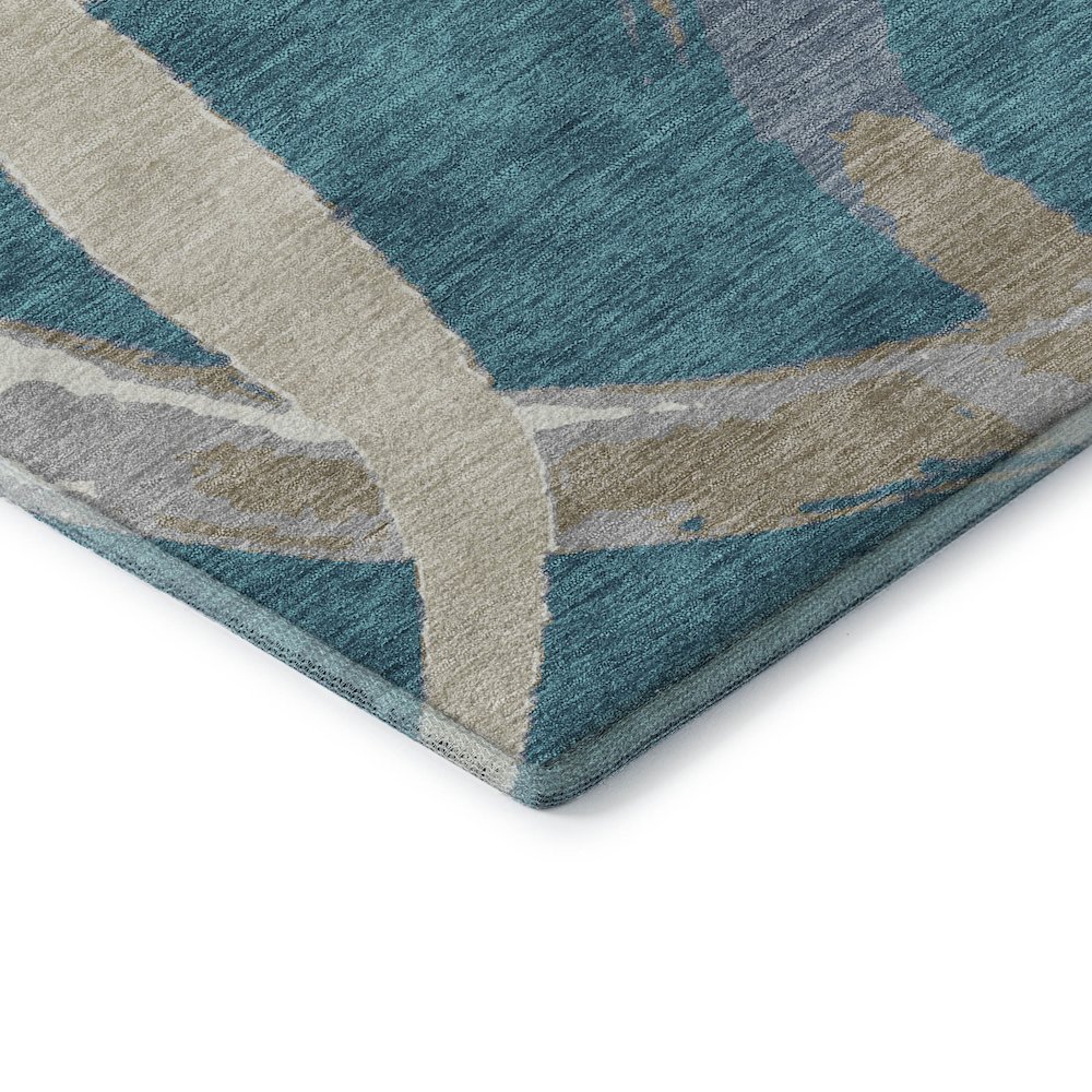 Premium Machine Washable Mayfield AMF1022 Teal 3' x 5' Rug. Picture 3