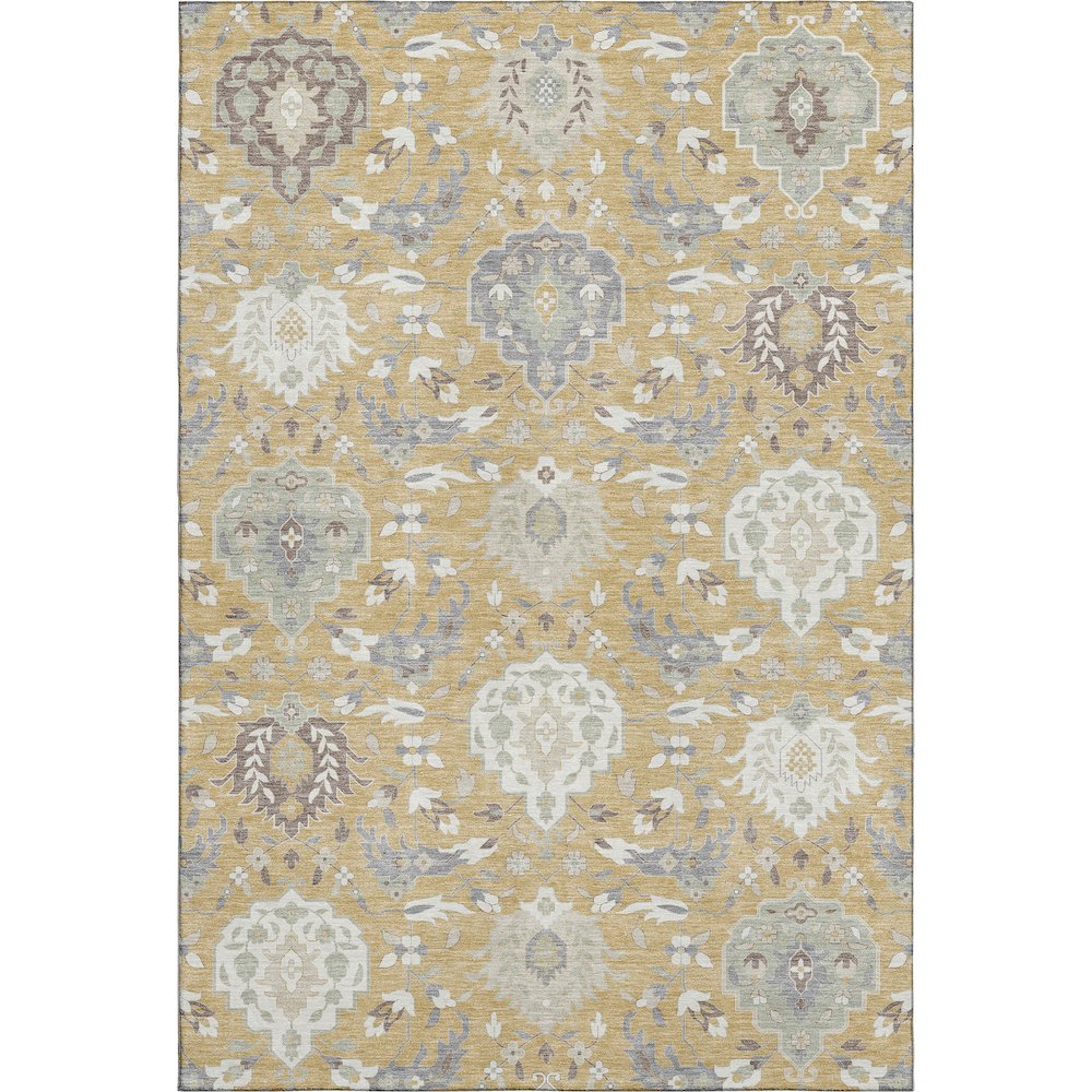 Premium Machine Washable Mayfield AMF1026 Gold 8' x 10' Rug. Picture 1