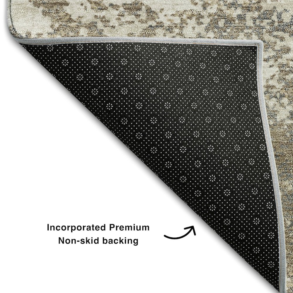 Premium Machine Washable Mayfield AMF1027 Taupe 3' x 5' Rug. Picture 2