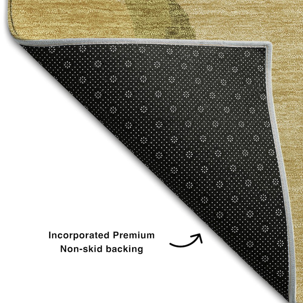 Premium Machine Washable Mayfield AMF1028 Gold 3' x 5' Rug. Picture 2