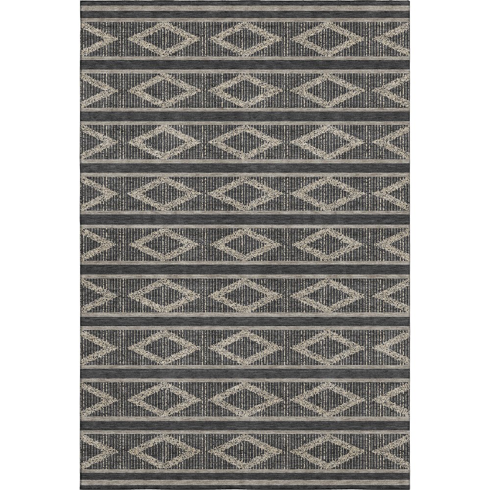 Premium Machine Washable Mayfield AMF1029 Black 8' x 10' Rug. Picture 1
