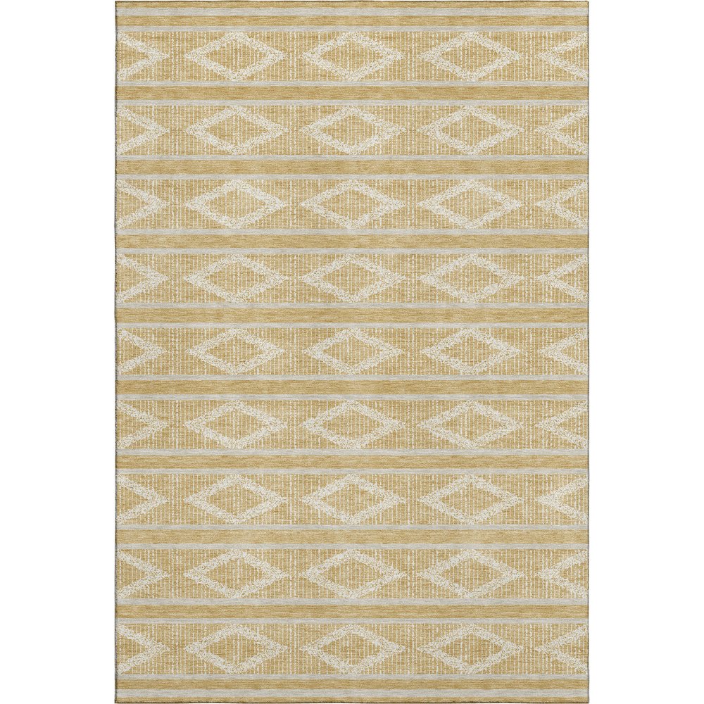 Premium Machine Washable Mayfield AMF1029 Gold 8' x 10' Rug. Picture 1