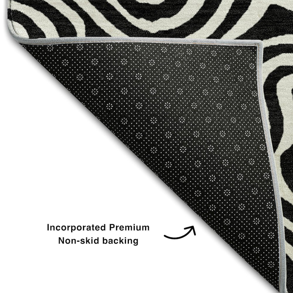 Premium Machine Washable Mayfield AMF1030 Black 3' x 5' Rug. Picture 2