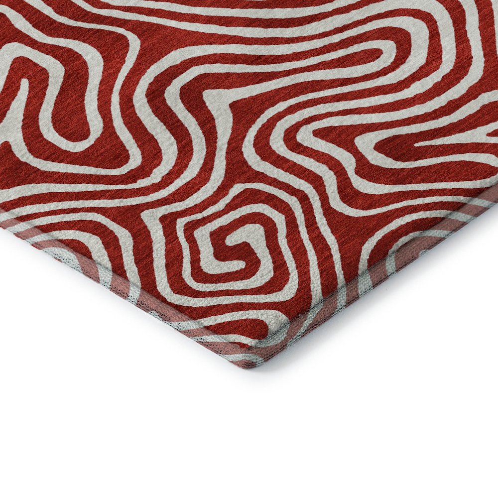 Premium Machine Washable Mayfield AMF1030 Red 3' x 5' Rug. Picture 3