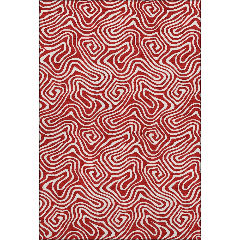 Premium Machine Washable Mayfield AMF1030 Red 8' x 10' Rug. Picture 1