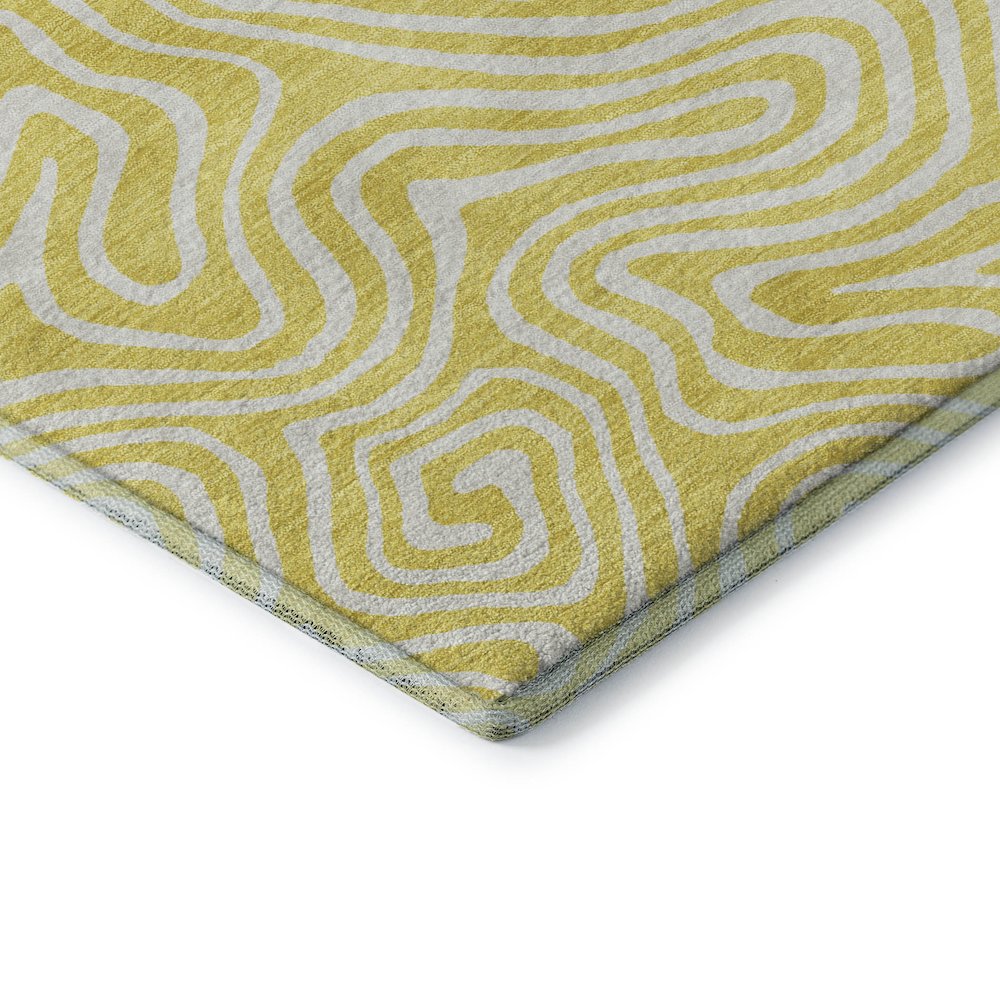 Premium Machine Washable Mayfield AMF1030 Yellow 3' x 5' Rug. Picture 3