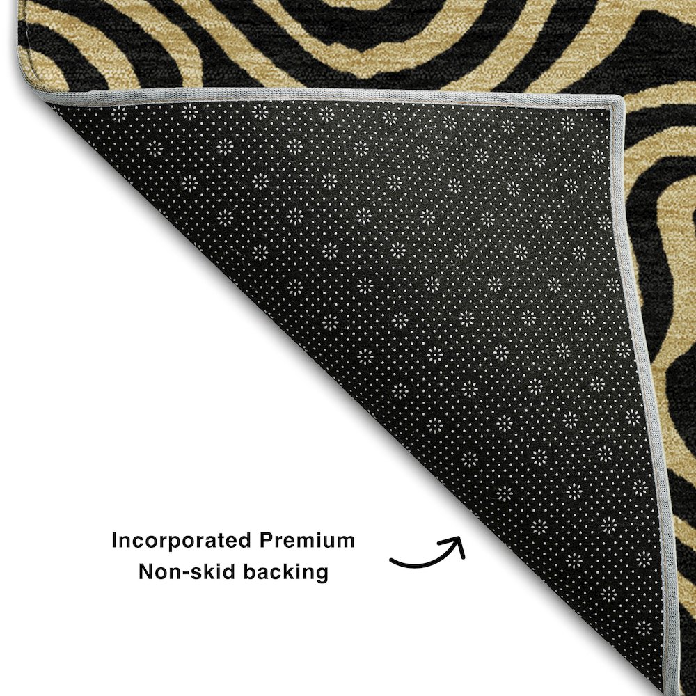 Premium Machine Washable Mayfield AMF1031 Black 3' x 5' Rug. Picture 2