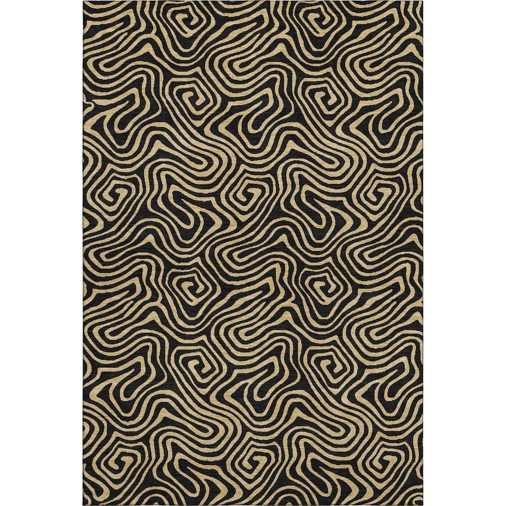 Premium Machine Washable Mayfield AMF1031 Black 8' x 10' Rug. Picture 1