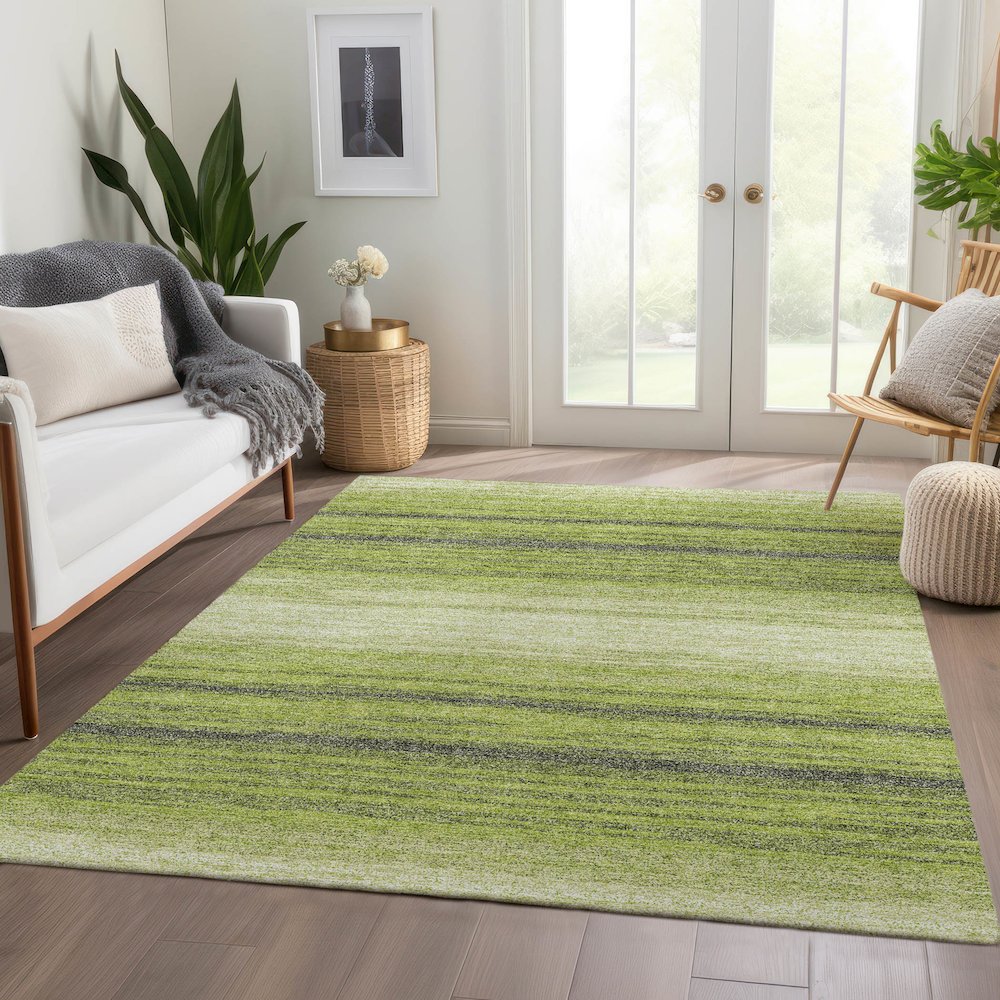 Premium Machine Washable Mayfield AMF1033 Lime 8' x 10' Rug. Picture 6